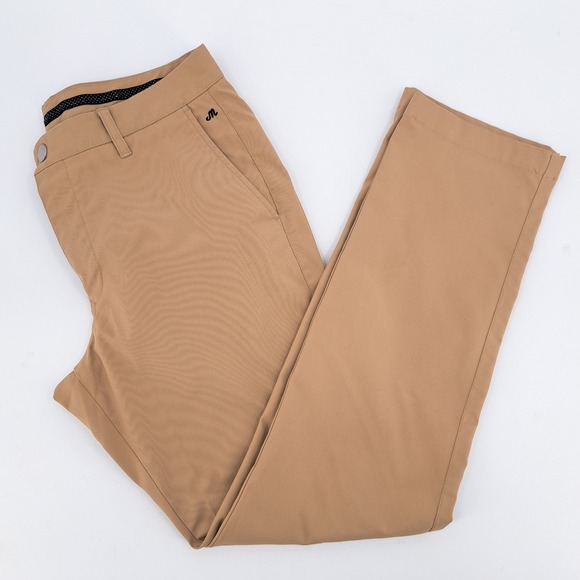 BONOBOS Maide Golf Mens 33x32 Slim Fit Chino Pants Tan Stretch Performance - Picture 1 of 13